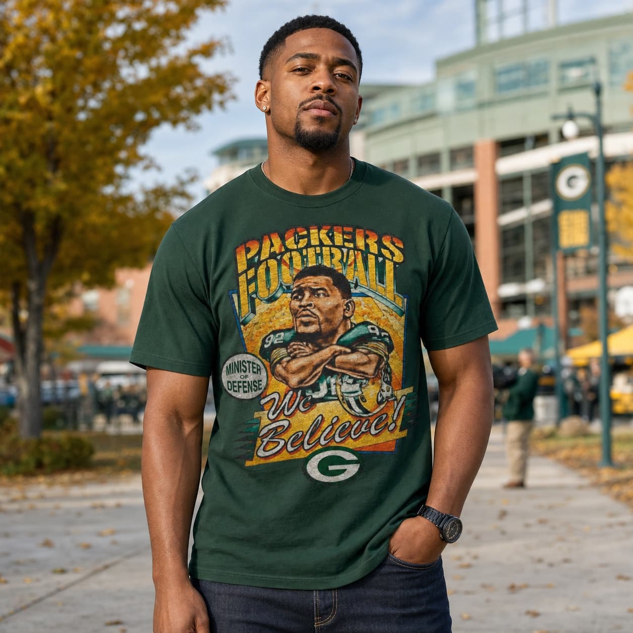 Green Bay Packers Retro Reggie White Football 1993 Artwork Shirt