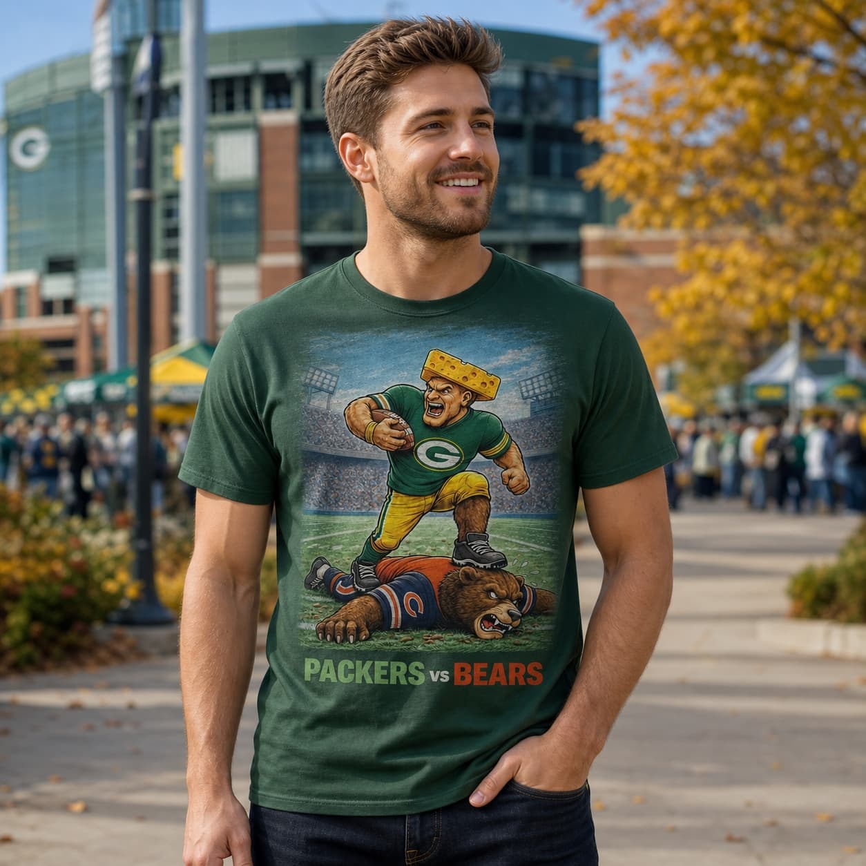 Green Bay Packers vs. Chicago Bears Rivals Football T-Shirt
