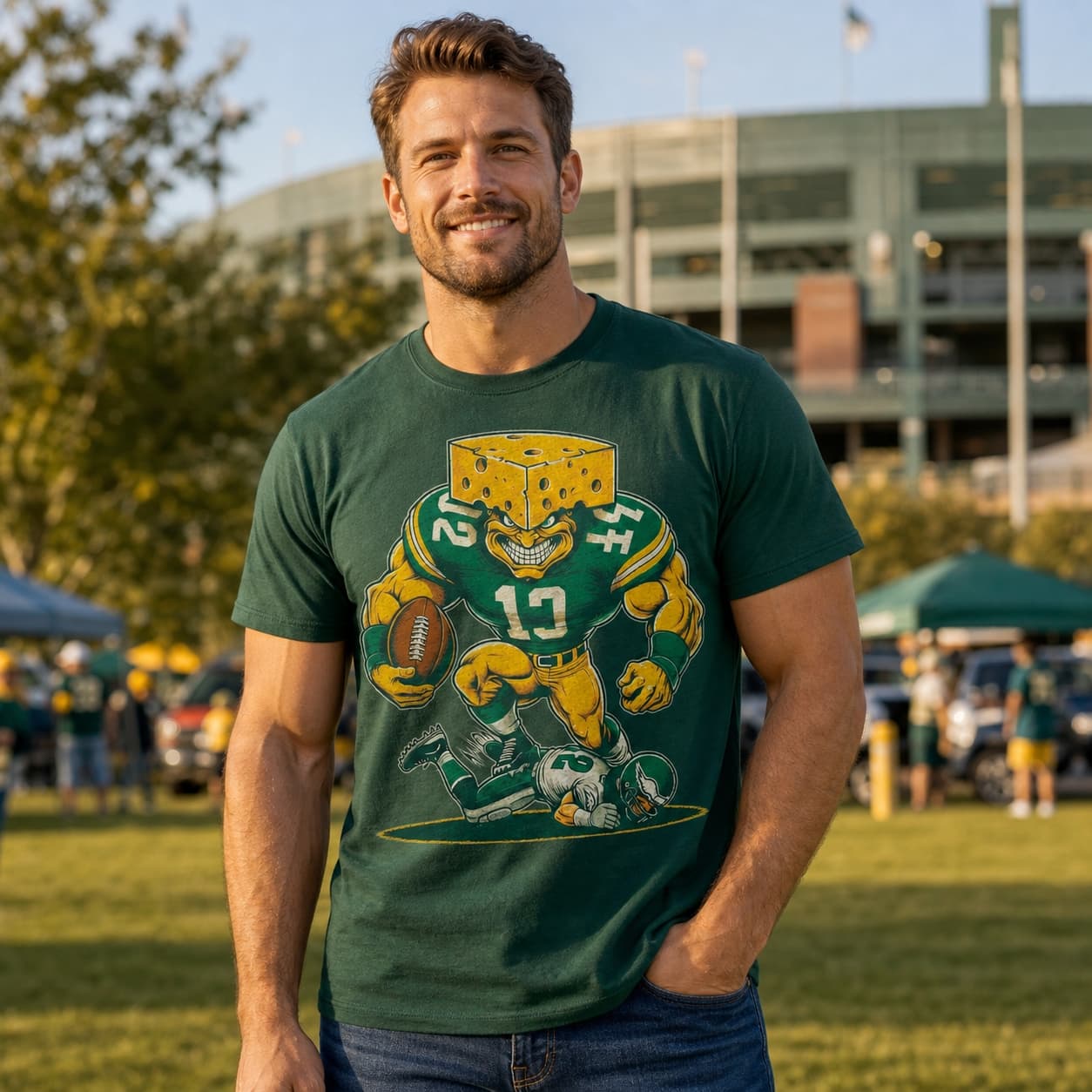 Green Bay Packers vs. Philadelphia Eagles Retro Rivalry Football Mascot 1989 Artwork Shirt