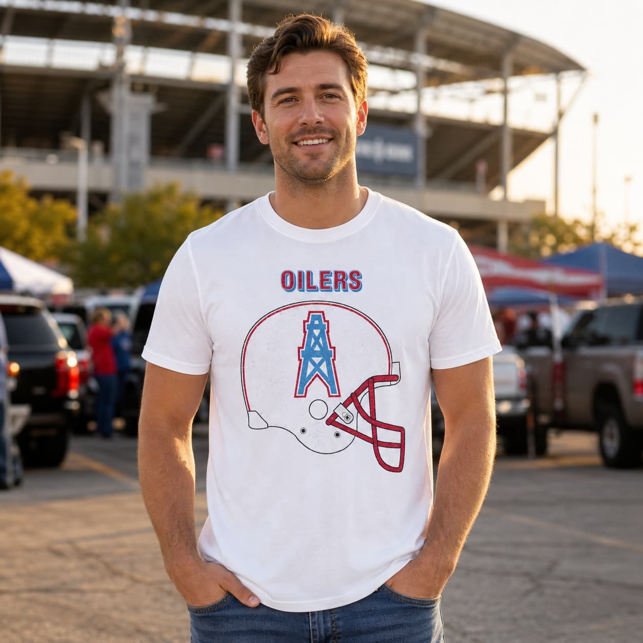 Houston Oilers Retro Football 1980 Artwork Shirt