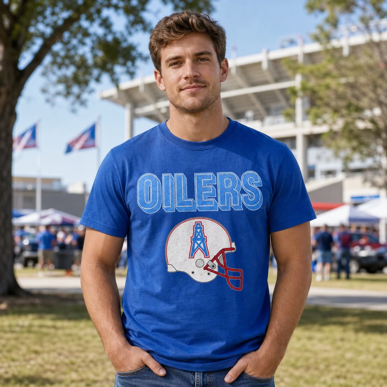 Houston Oilers Retro Football 1983 Artwork Shirt