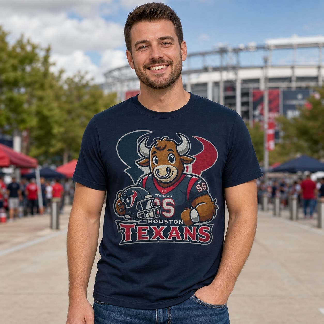 Houston Texans Exclusive Retro Football Helmet Artwork Shirt