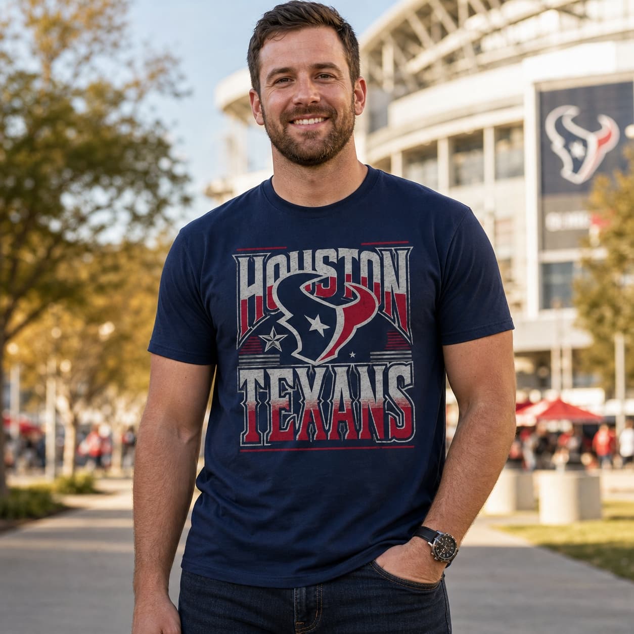 Houston Texans Exclusive Retro Football Square Artwork Shirt