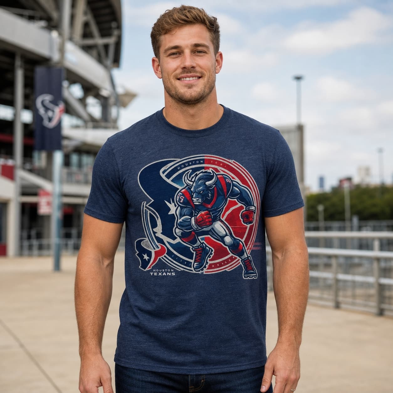 Houston Texans Exclusive Retro Football Throwback Artwork Shirt