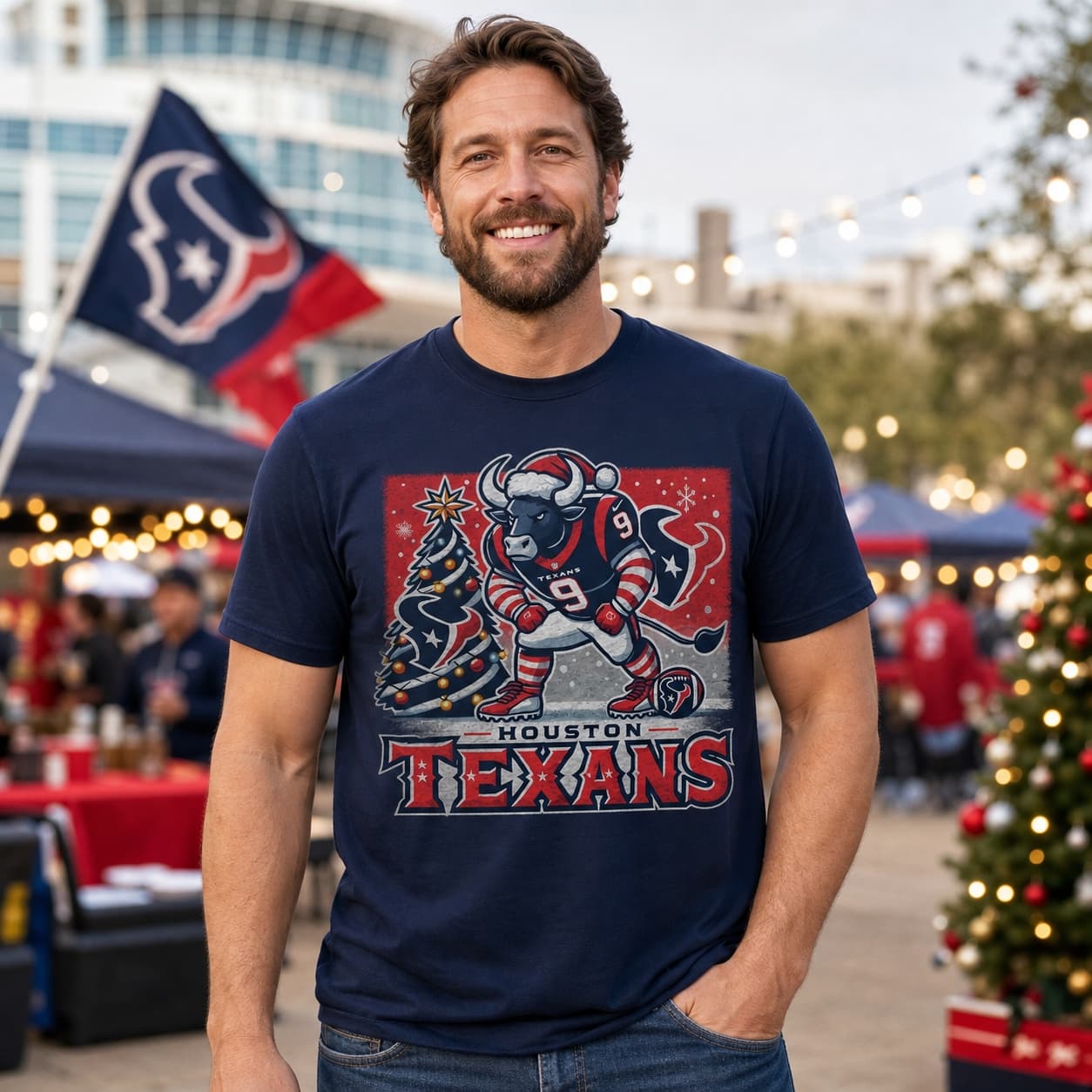 Houston Texans Holiday Exclusive Retro Football Artwork Shirt
