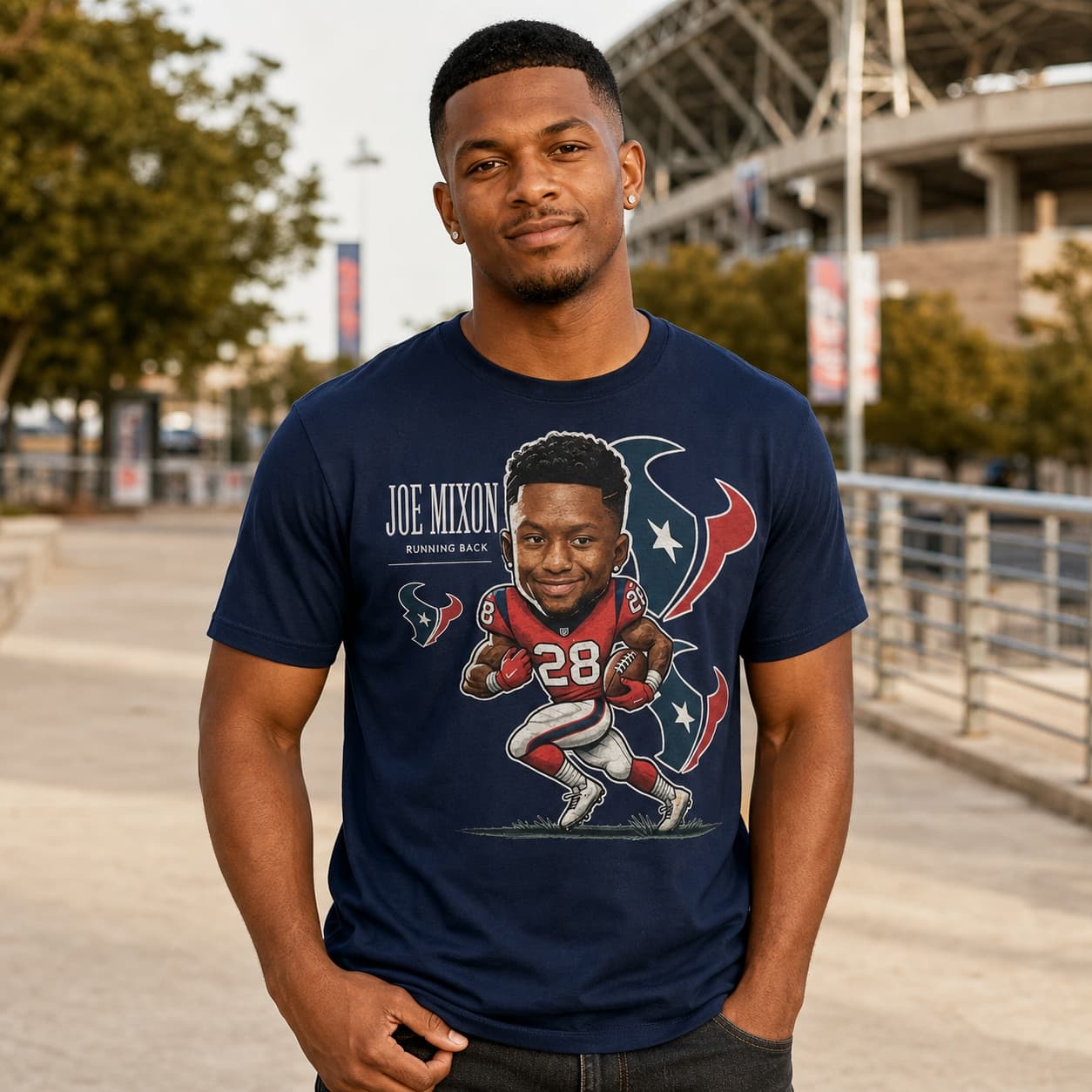 Houston Texans Joe Mixon Exclusive Retro Football Artwork Shirt
