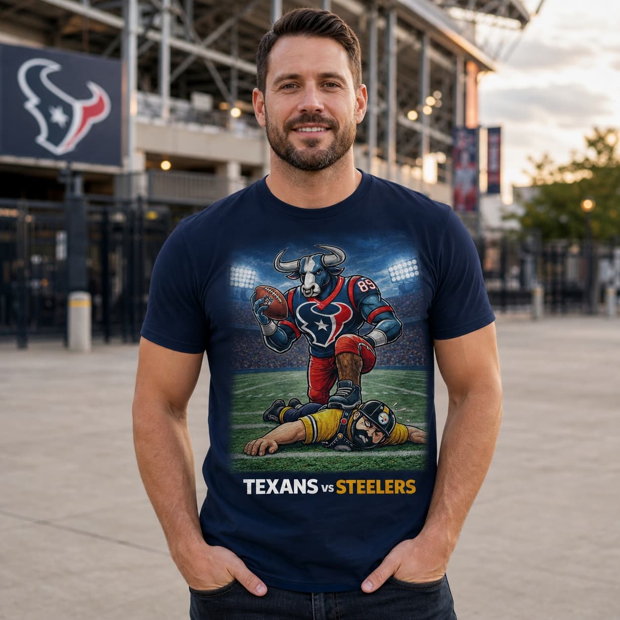 Houston Texans vs. Pittsburgh Steelers Rivals Football T-Shirt