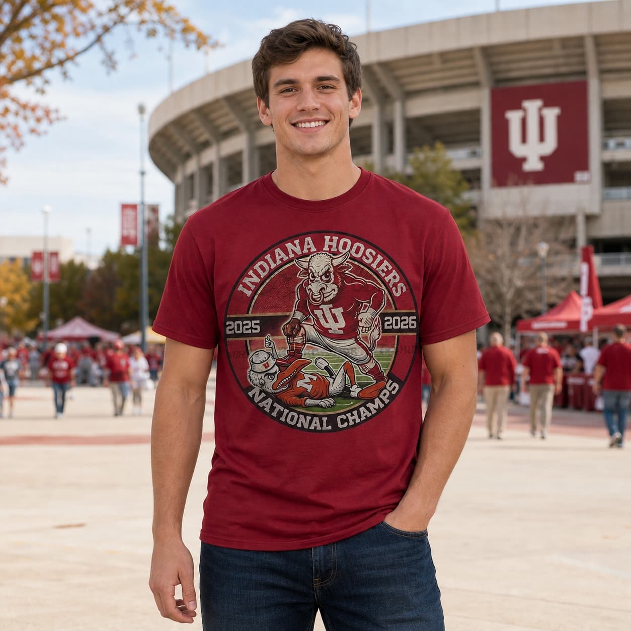 Indiana Hoosiers National Champions 2025 26 Football T-Shirt