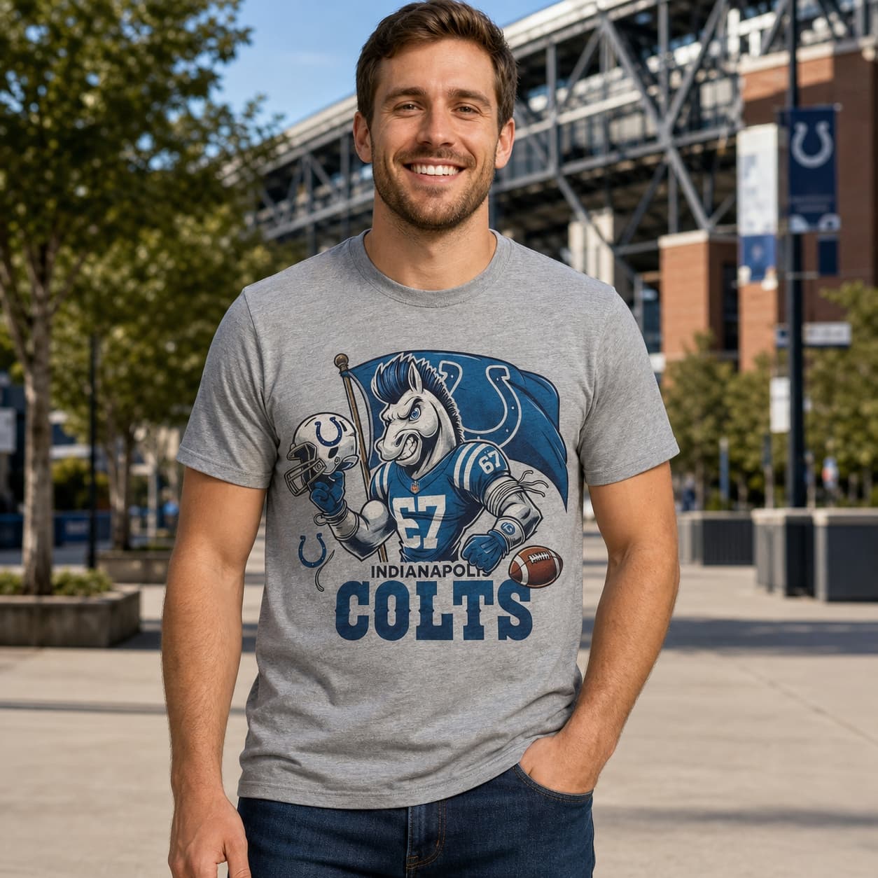 Indianapolis Colts Exclusive Retro Football Flag Artwork Shirt