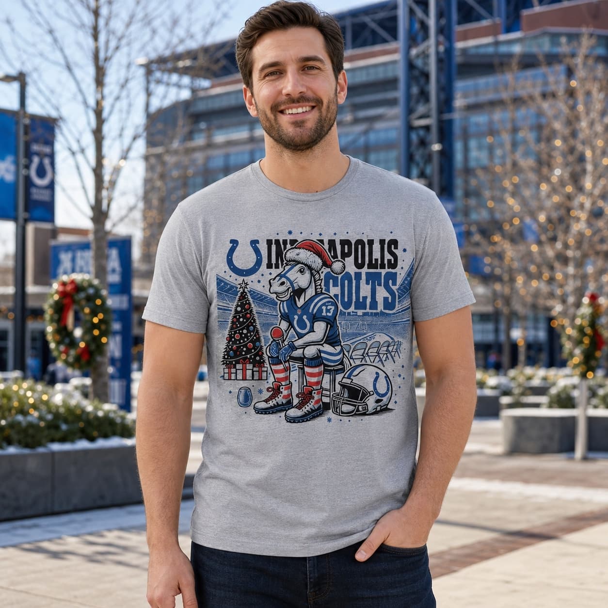 Indianapolis Colts Holiday Exclusive Retro Football Artwork Shirt