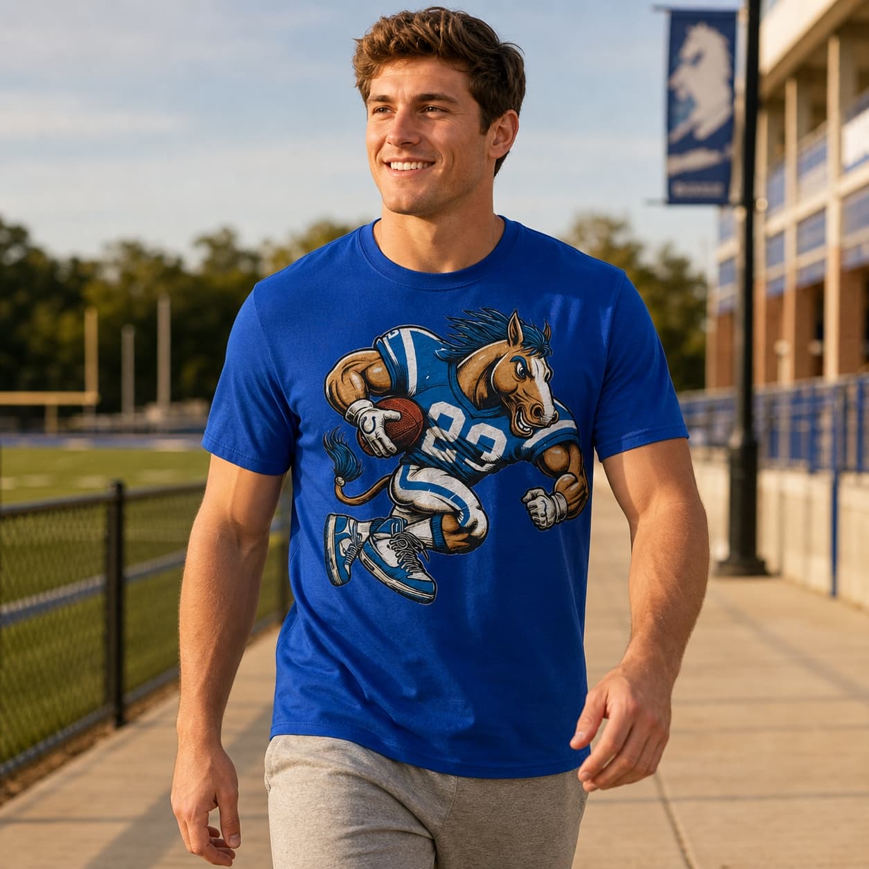 Indianapolis Colts Retro Football Mascot Artwork Shirt