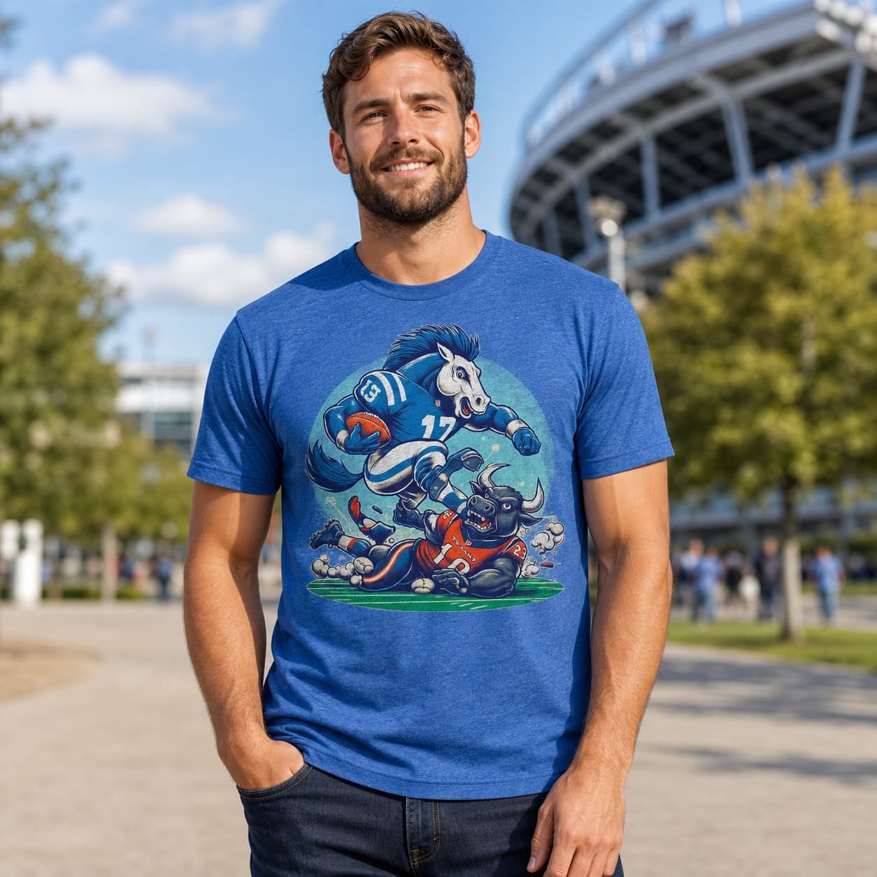 Indianapolis Colts vs. Houston Texans Retro Rivalry Dominant Football Artwork Shirt