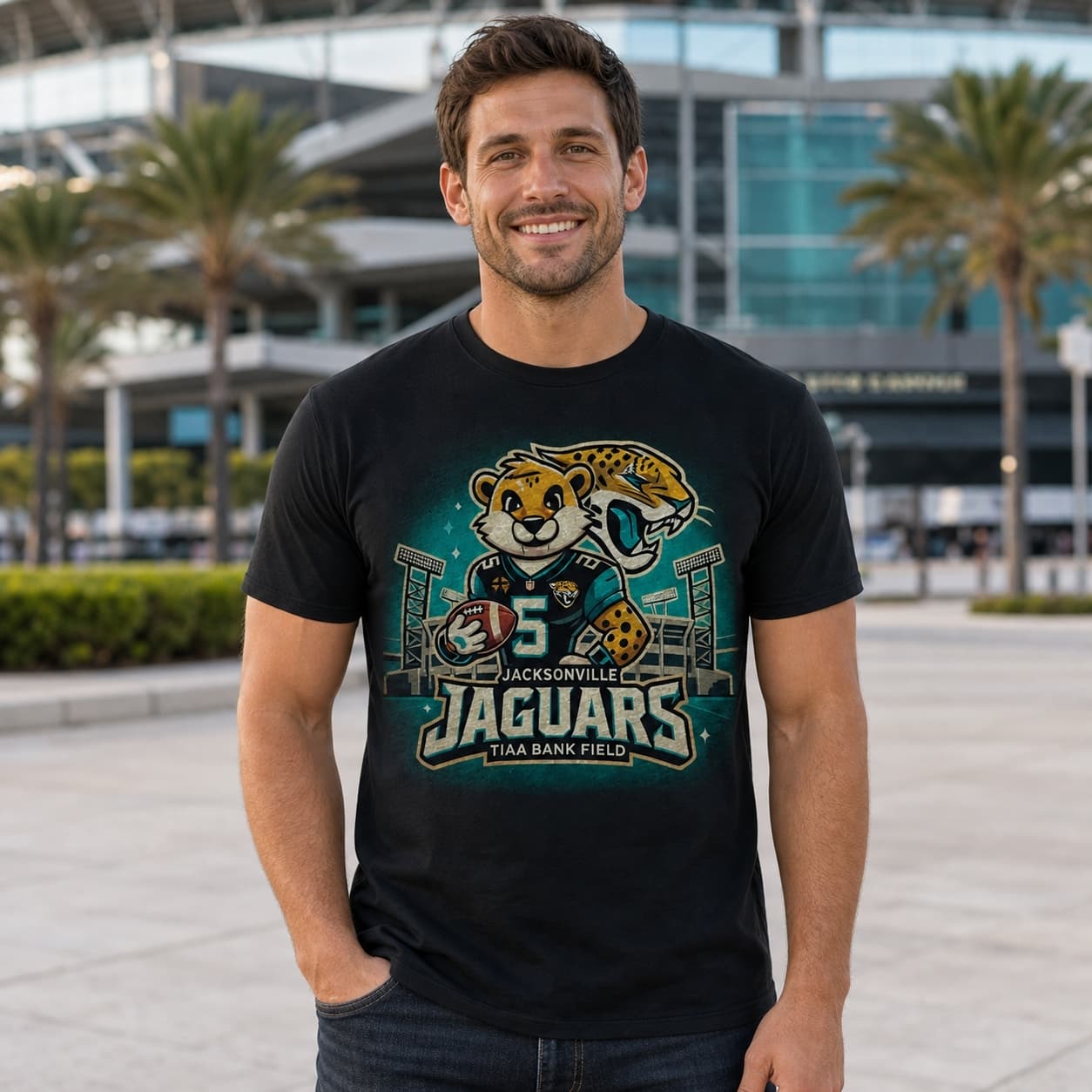 Jacksonville Jaguars Exclusive Retro Football Artwork Shirt