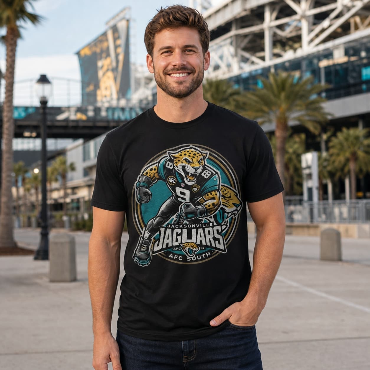 Jacksonville Jaguars Exclusive Retro Football Circle Artwork Shirt