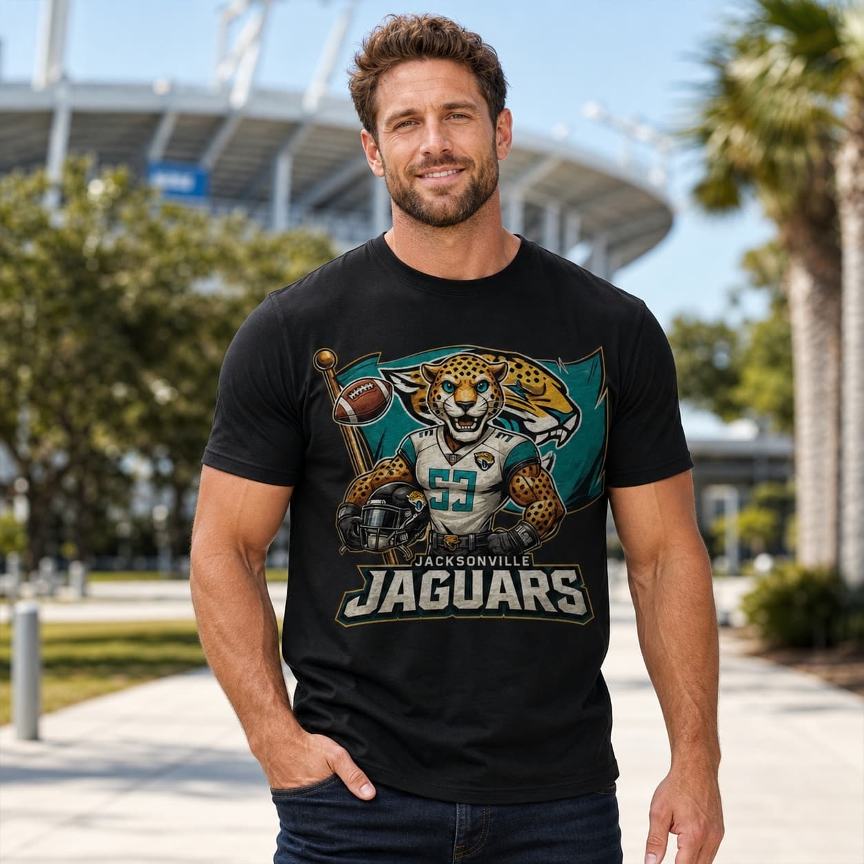 Jacksonville Jaguars Exclusive Retro Football Flag Artwork Shirt