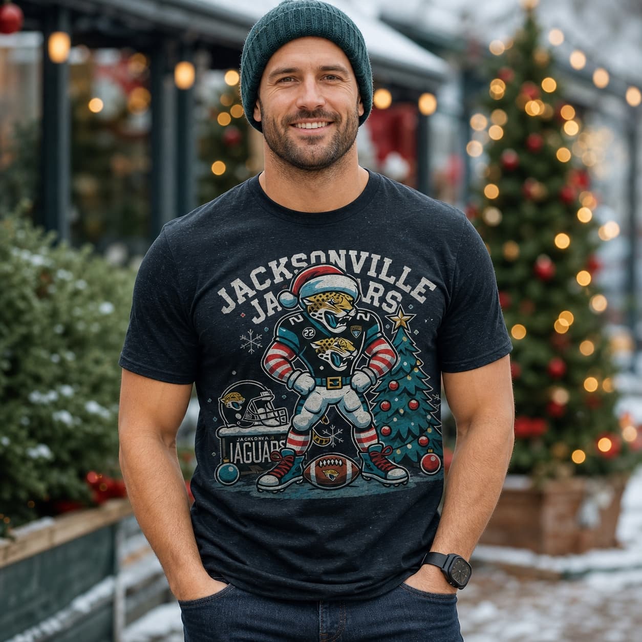 Jacksonville Jaguars Holiday Exclusive Retro Football Artwork Shirt