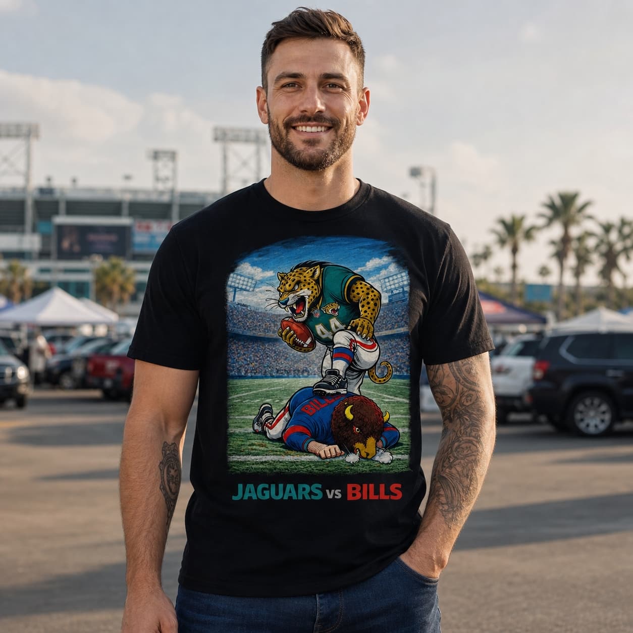 Jacksonville Jaguars vs. Buffalo Bills Rivals Football T-Shirt