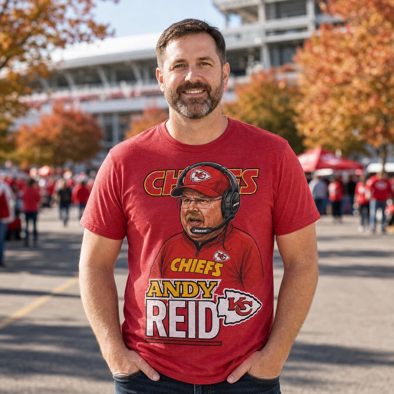 Kansas City Chiefs Coach Andy Reid Exclusive Caricature Football Artwork Shirt