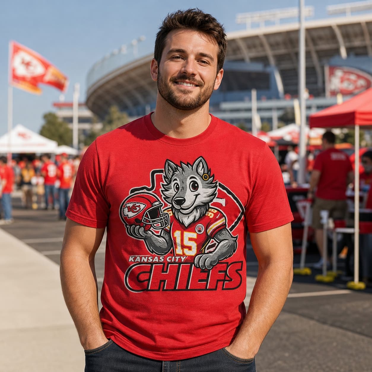 Kansas City Chiefs Exclusive Retro Football Helmet Artwork Shirt