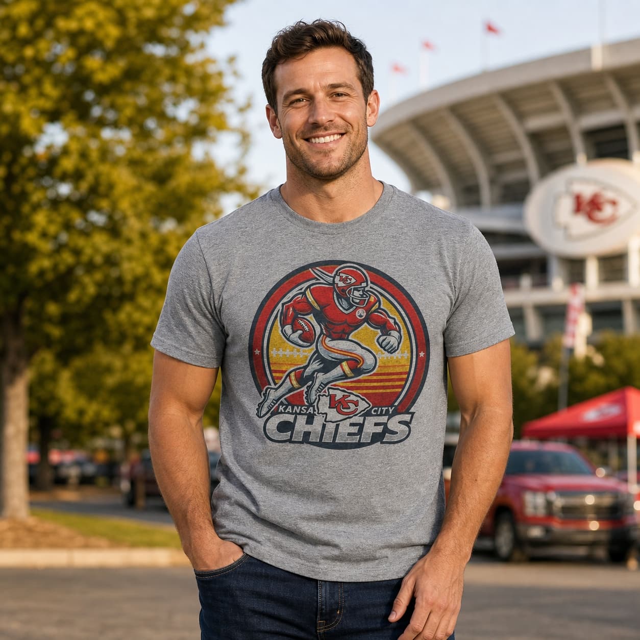 Kansas City Chiefs Exclusive Retro Football Laces Circle Artwork Shirt