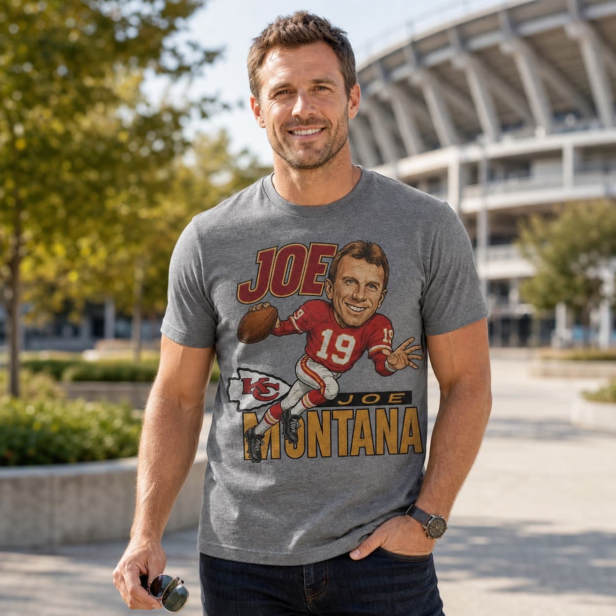 Kansas City Chiefs Joe Montana Exclusive Retro Football 1993 Artwork Shirt