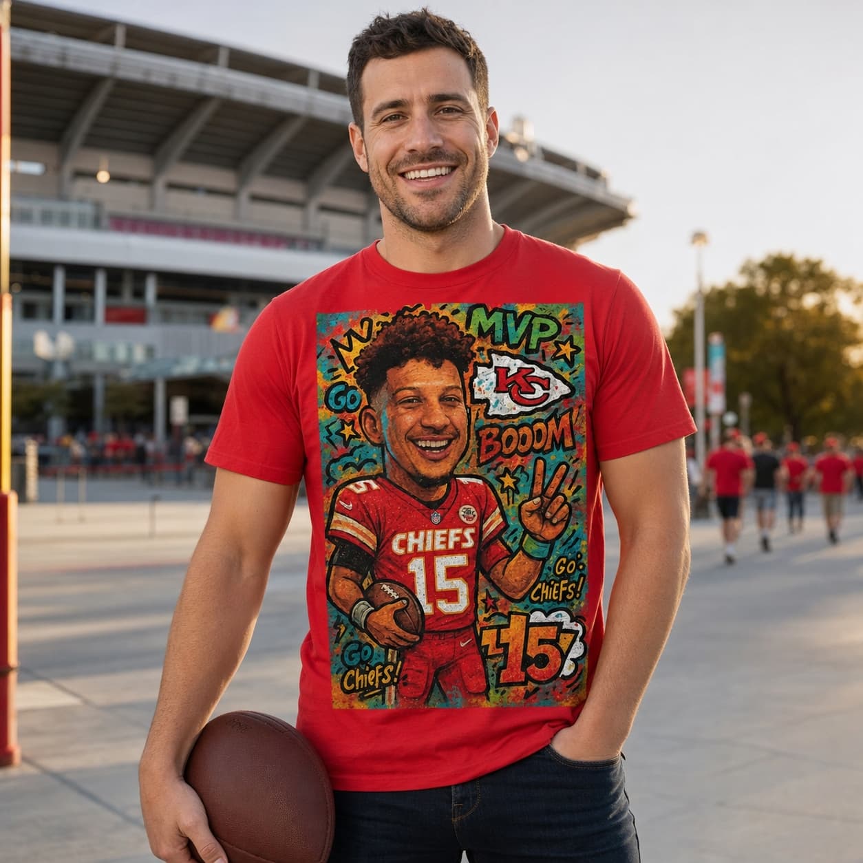 Kansas City Chiefs Patrick Mahomes Exclusive Caricature Football Artwork Shirt