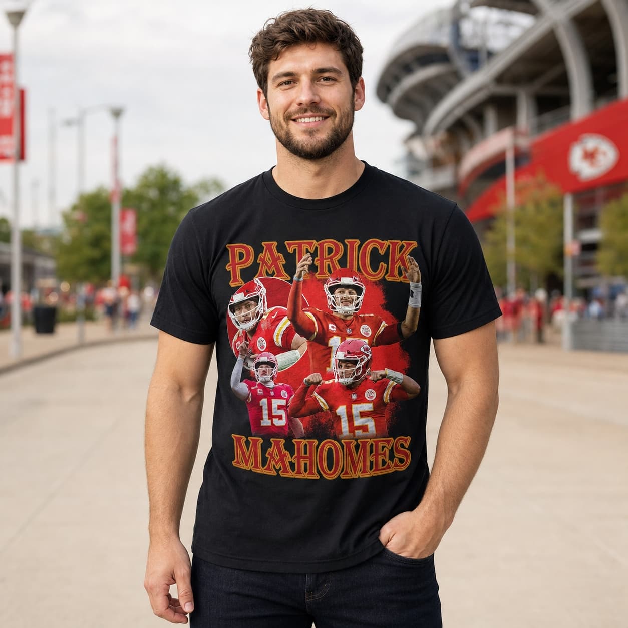 Kansas City Chiefs Retro Patrick Mahomes Football Artwork Shirt
