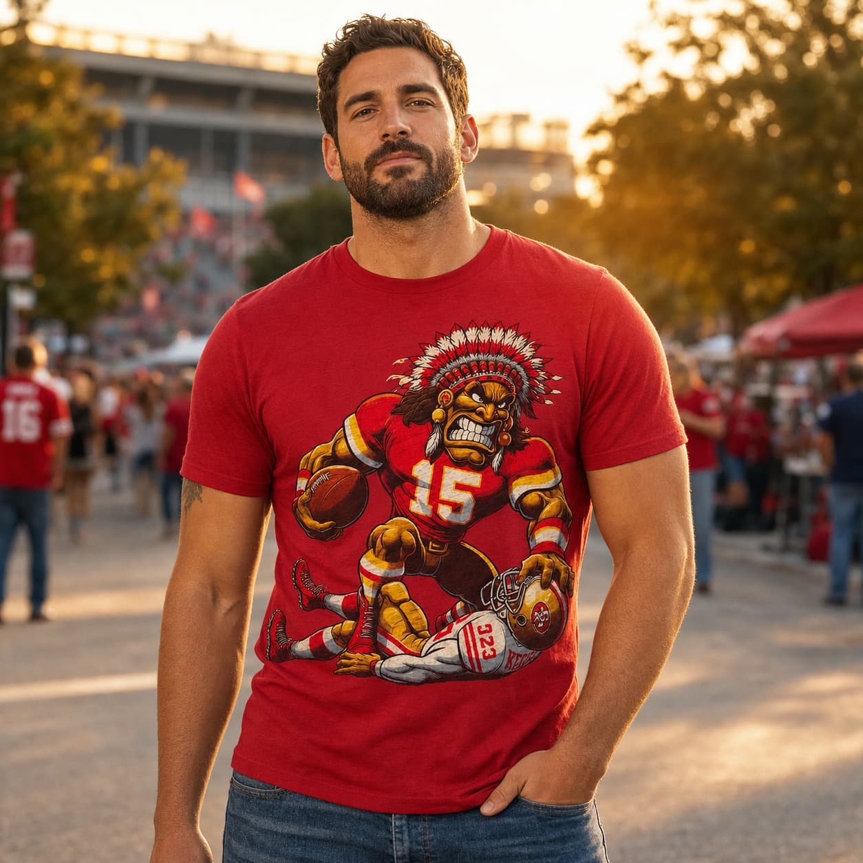 Kansas City Chiefs vs. San Francisco 49ers Retro Rivalry Football Crazy Mascot Artwork Shirt