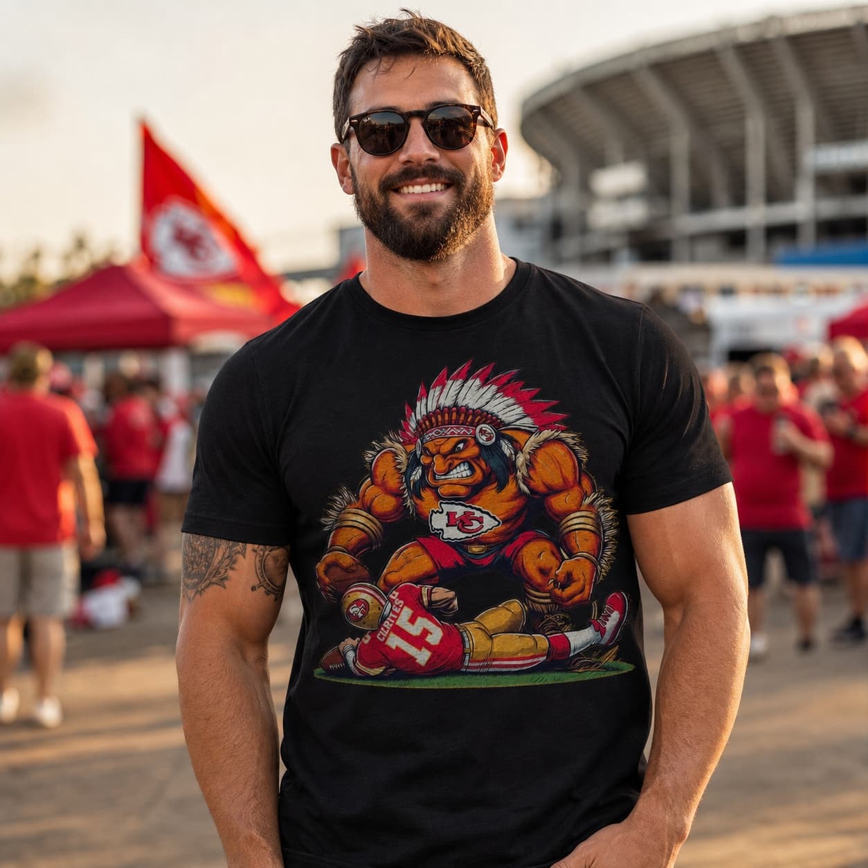 Kansas City Chiefs vs. San Francisco 49ers Retro Rivalry Football Ferocious Mascot Artwork Shirt