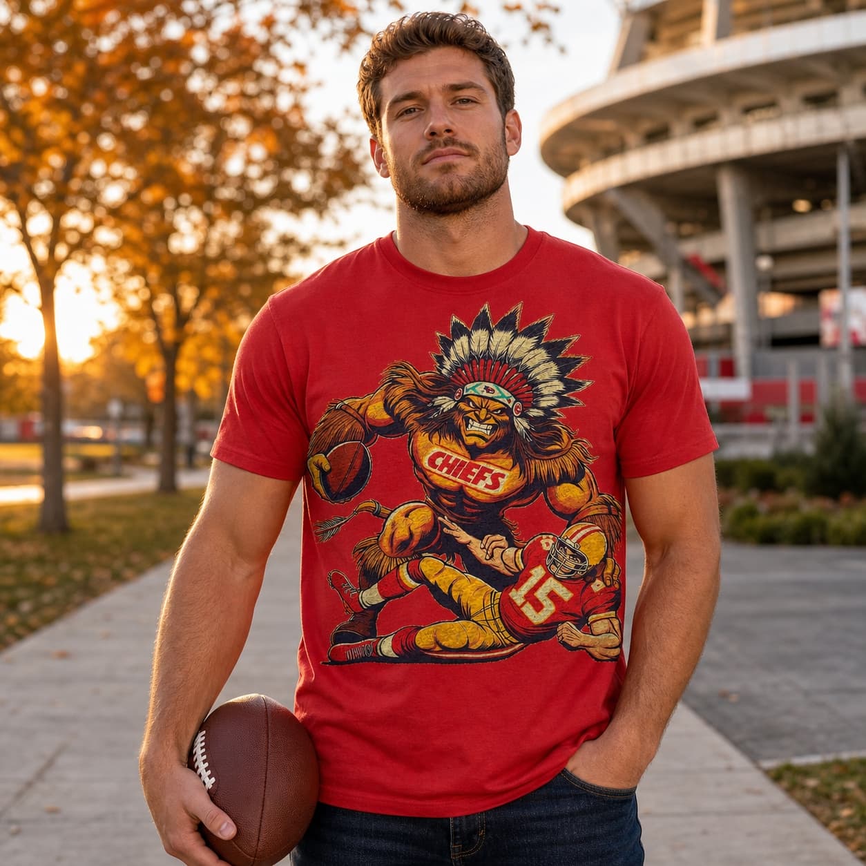 Kansas City Chiefs vs. San Francisco 49ers Retro Rivalry Football Mascot 1975 Artwork Shirt