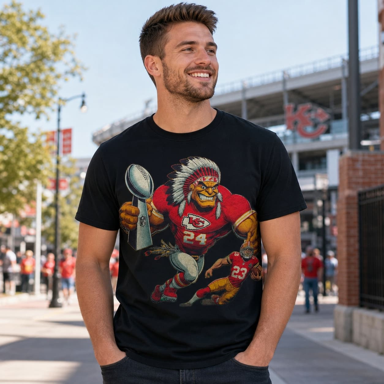 Kansas City Chiefs vs. San Francisco 49ers Retro Rivalry Super Bowl Champs Football Artwork Heather T-Shirt