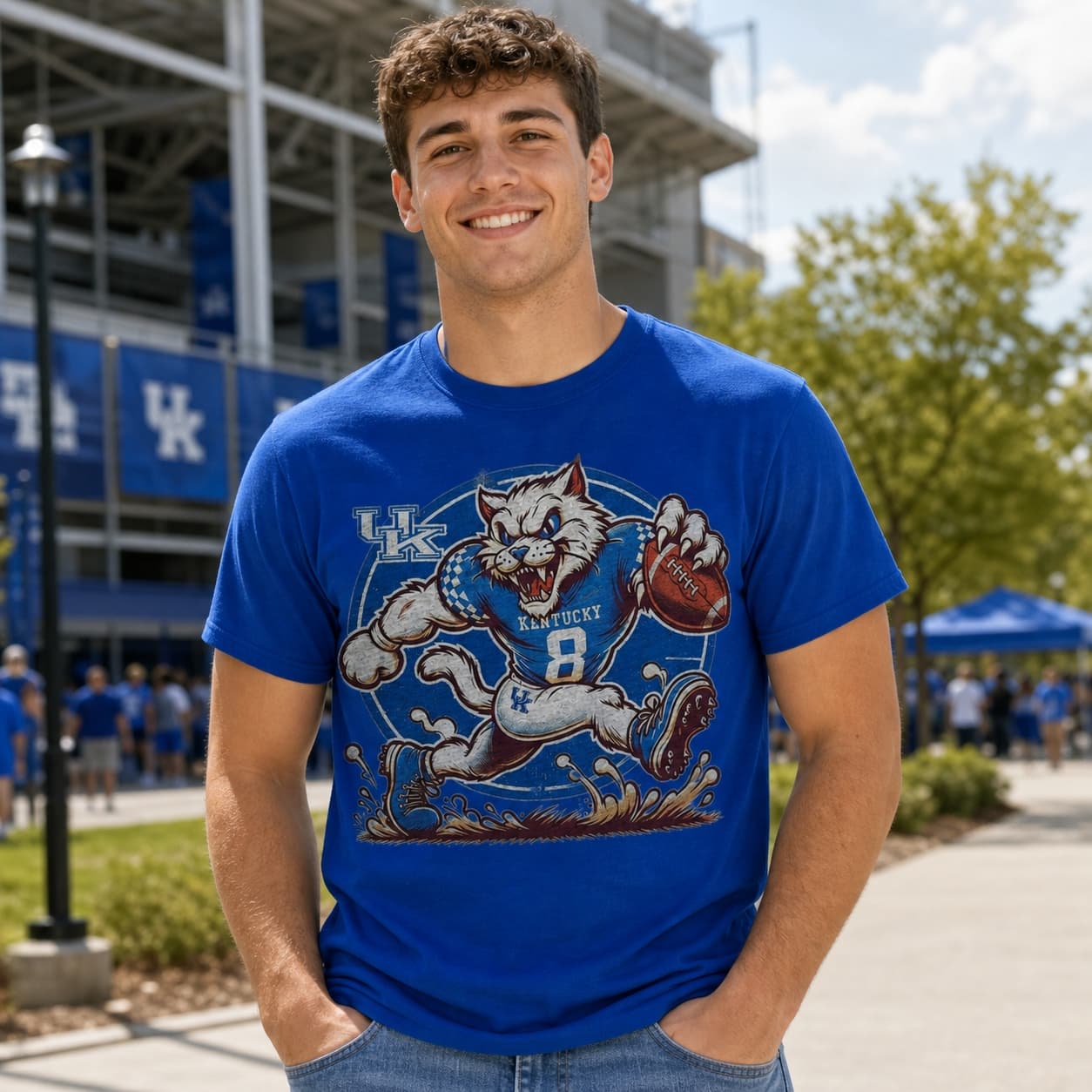 Kentucky Wildcats Exclusive Retro Football Artwork Shirt
