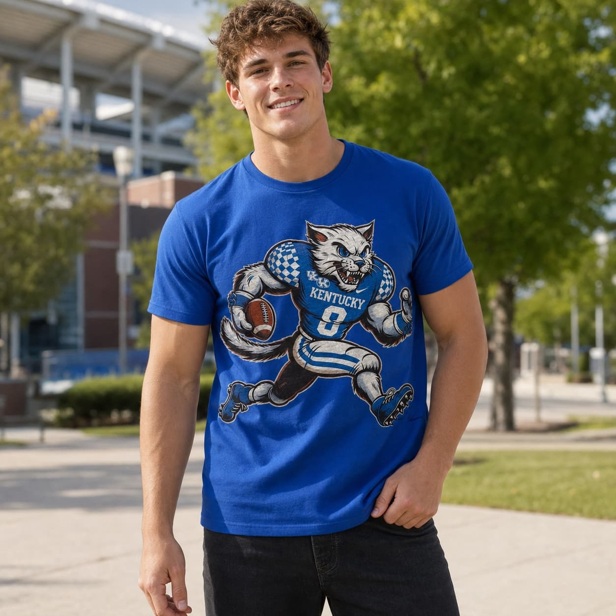 Kentucky Wildcats Exclusive Retro Football Mascot Artwork Shirt