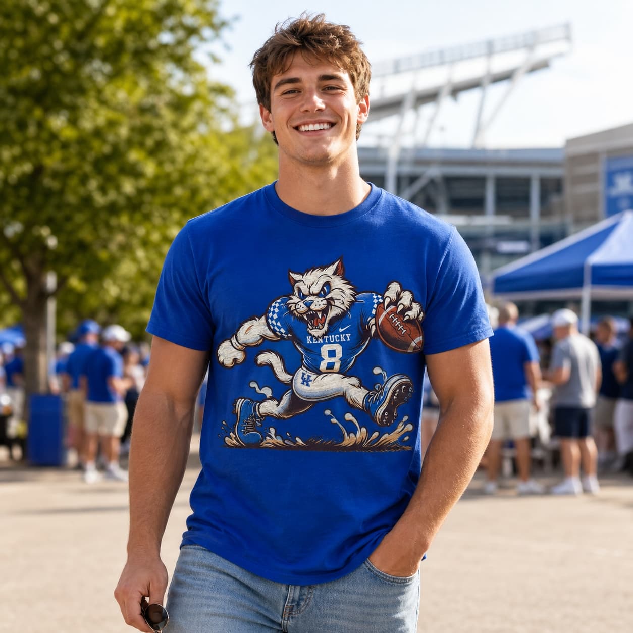 Kentucky Wildcats Exclusive Retro Football Mascot Mania Artwork Shirt
