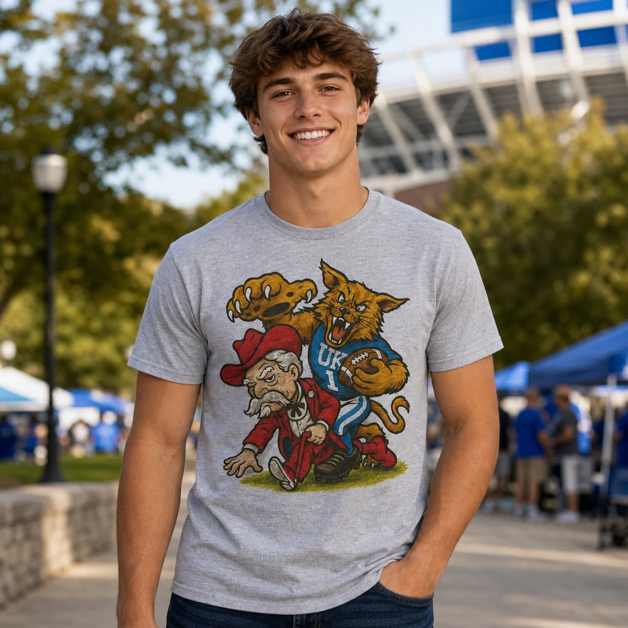 Kentucky Wildcats UK vs. Mississippi Ole Miss Rebels Exclusive Retro Rivals Football Artwork Shirt