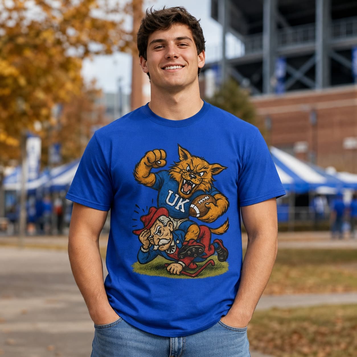 Kentucky Wildcats vs. Mississippi Ole Miss Rebels Exclusive Retro Rivals Football Artwork Shirt