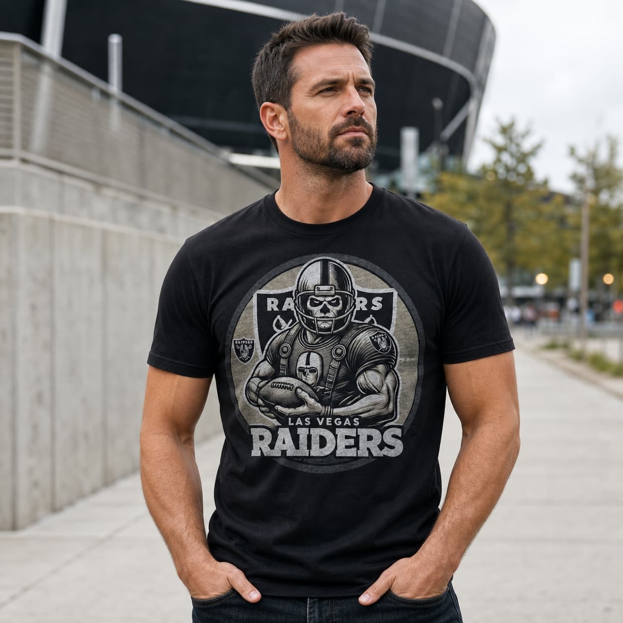 Las Vegas Raiders Exclusive Retro Football Circle Artwork Shirt