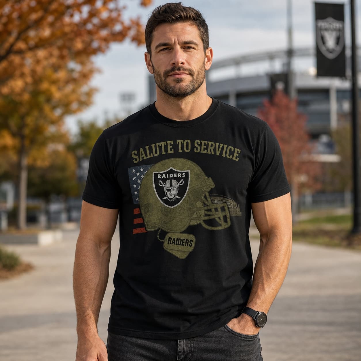 Las Vegas Raiders Exclusive Retro Football Service Salute Artwork Shirt