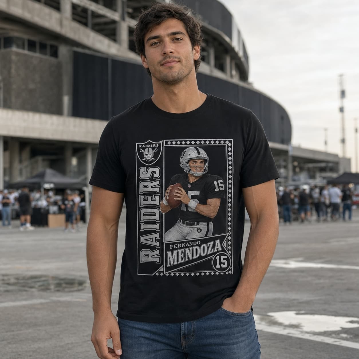 Las Vegas Raiders Fernando Mendoza Draft Football T-Shirt