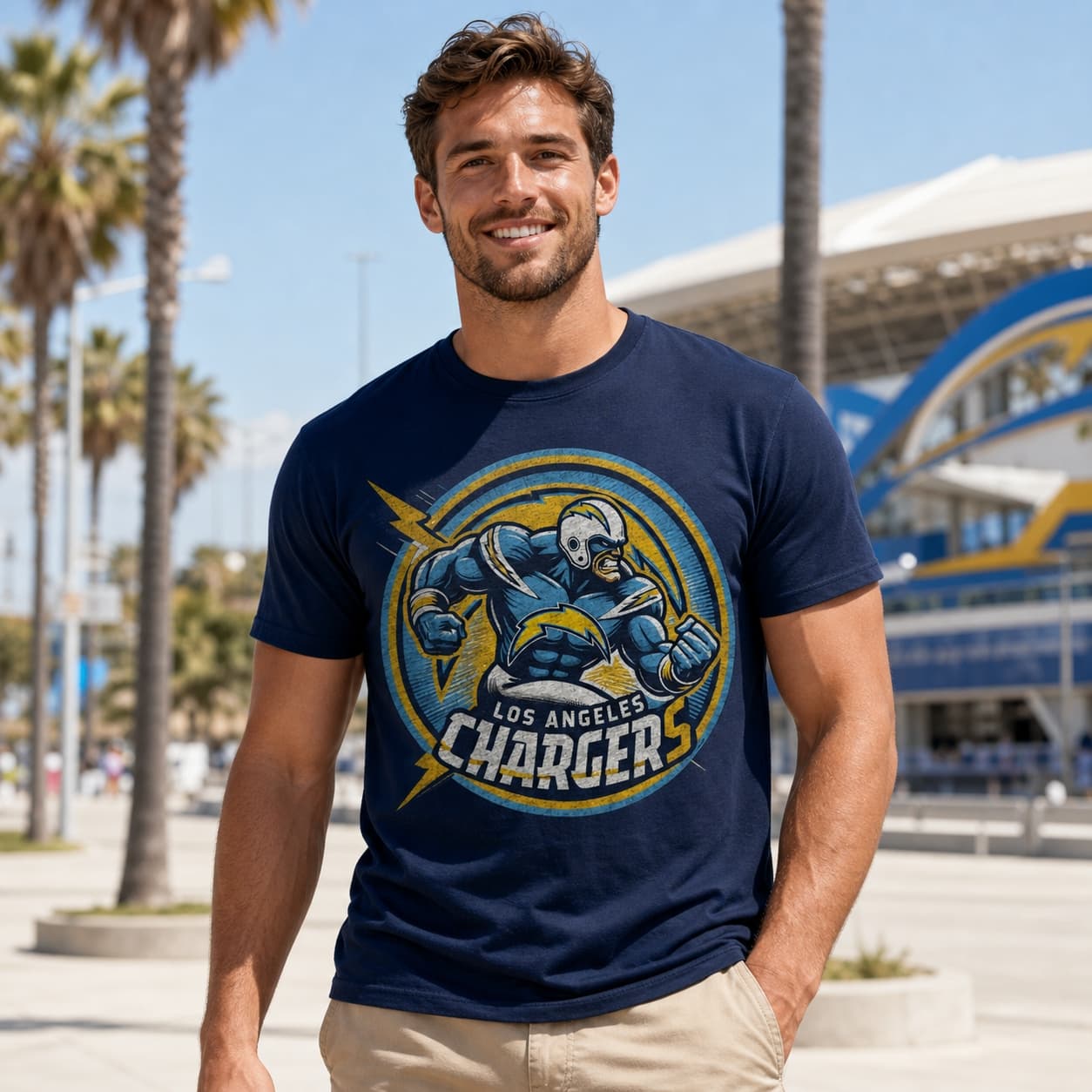 Los Angeles Chargers Exclusive Retro Football Circle Artwork Shirt