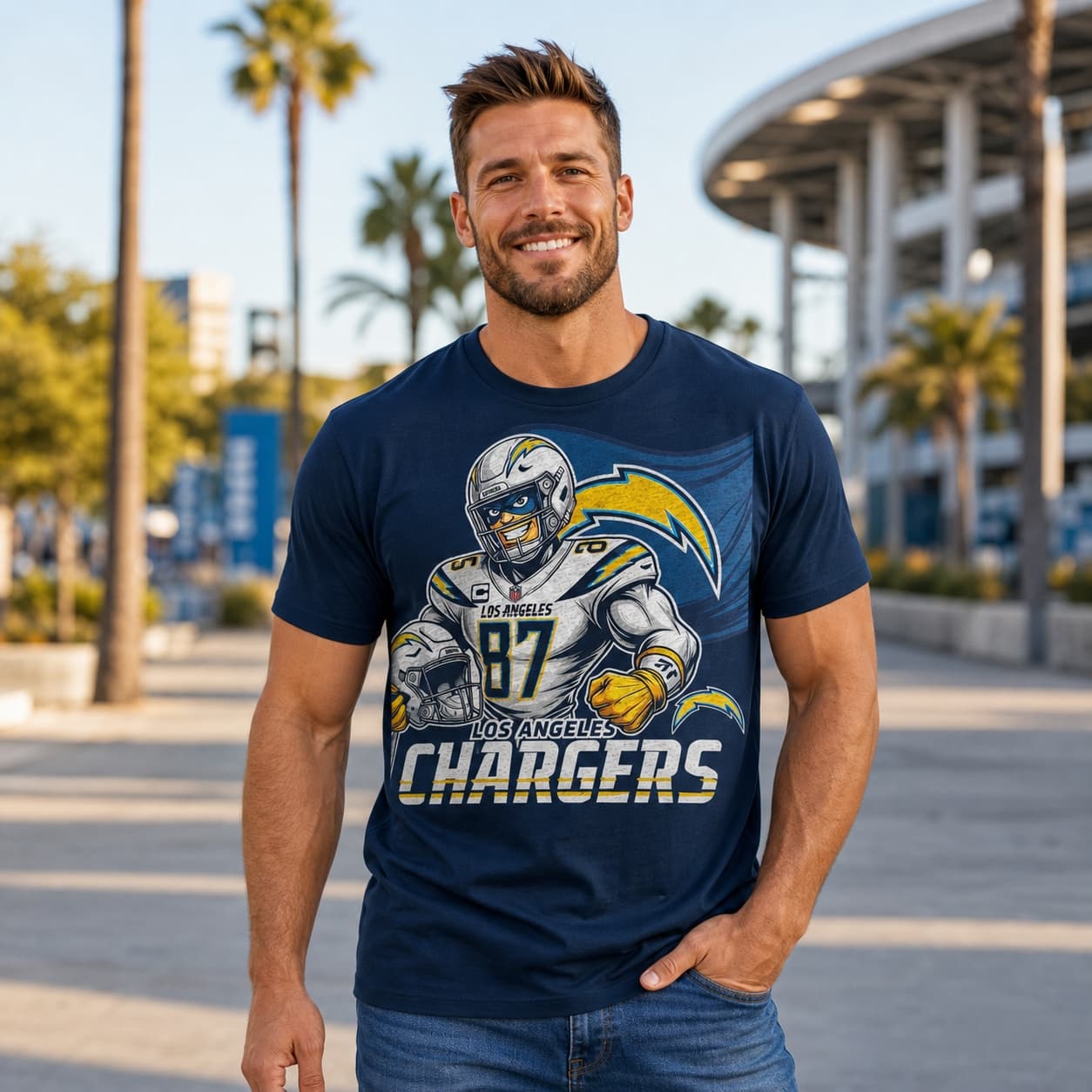 Los Angeles Chargers Exclusive Retro Football Flag Artwork Shirt