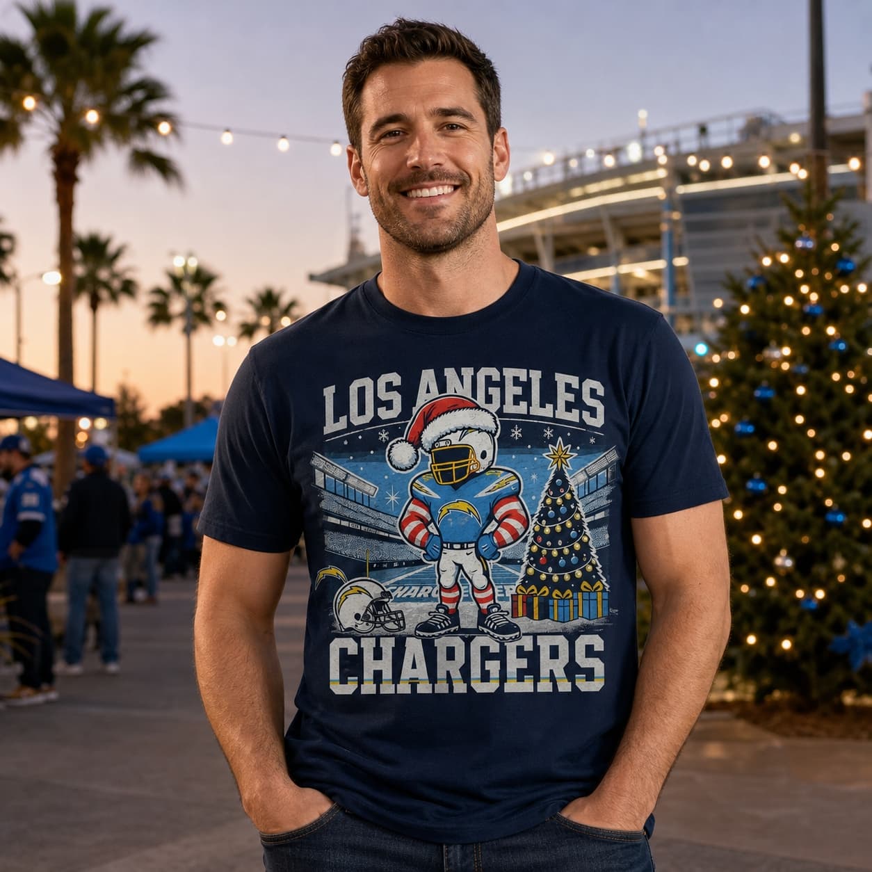 Los Angeles Chargers Holiday Exclusive Retro Football Artwork Shirt
