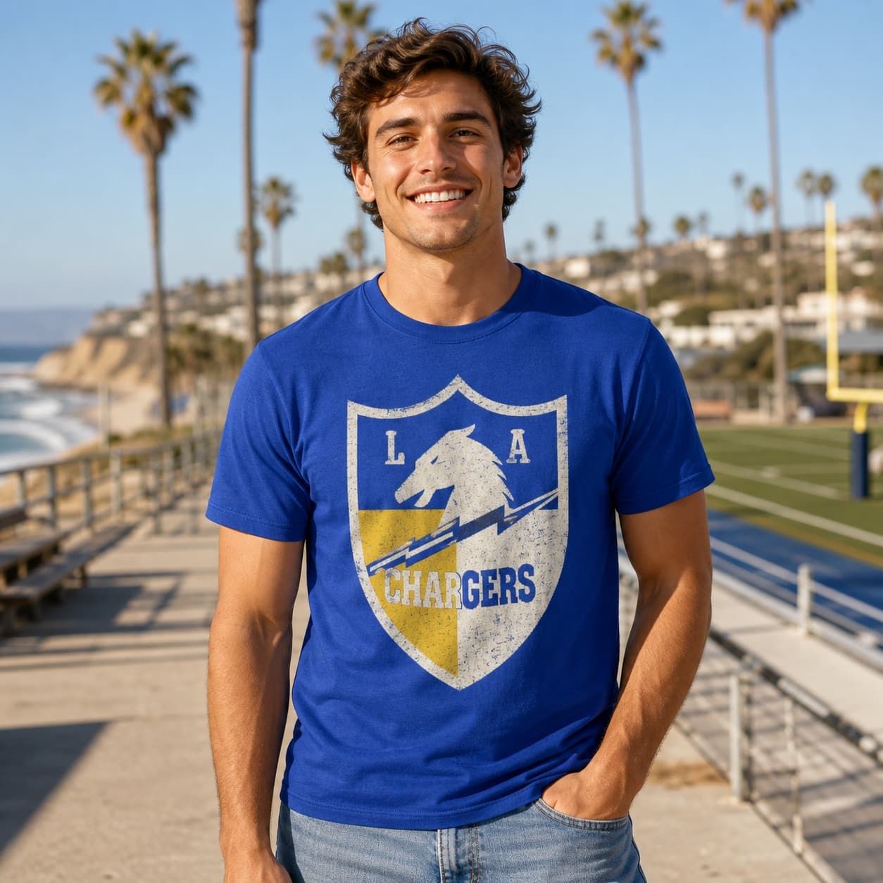 Los Angeles Chargers Retro Football 1960 Artwork Shirt