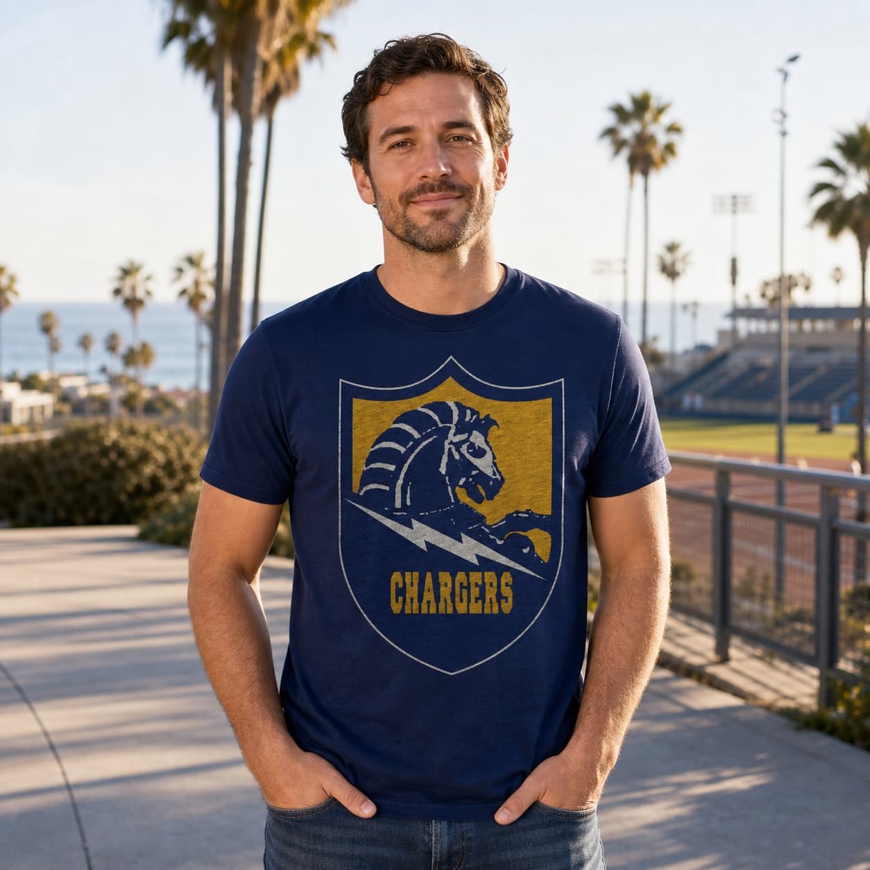 Los Angeles Chargers Retro Football 1975 Artwork Shirt