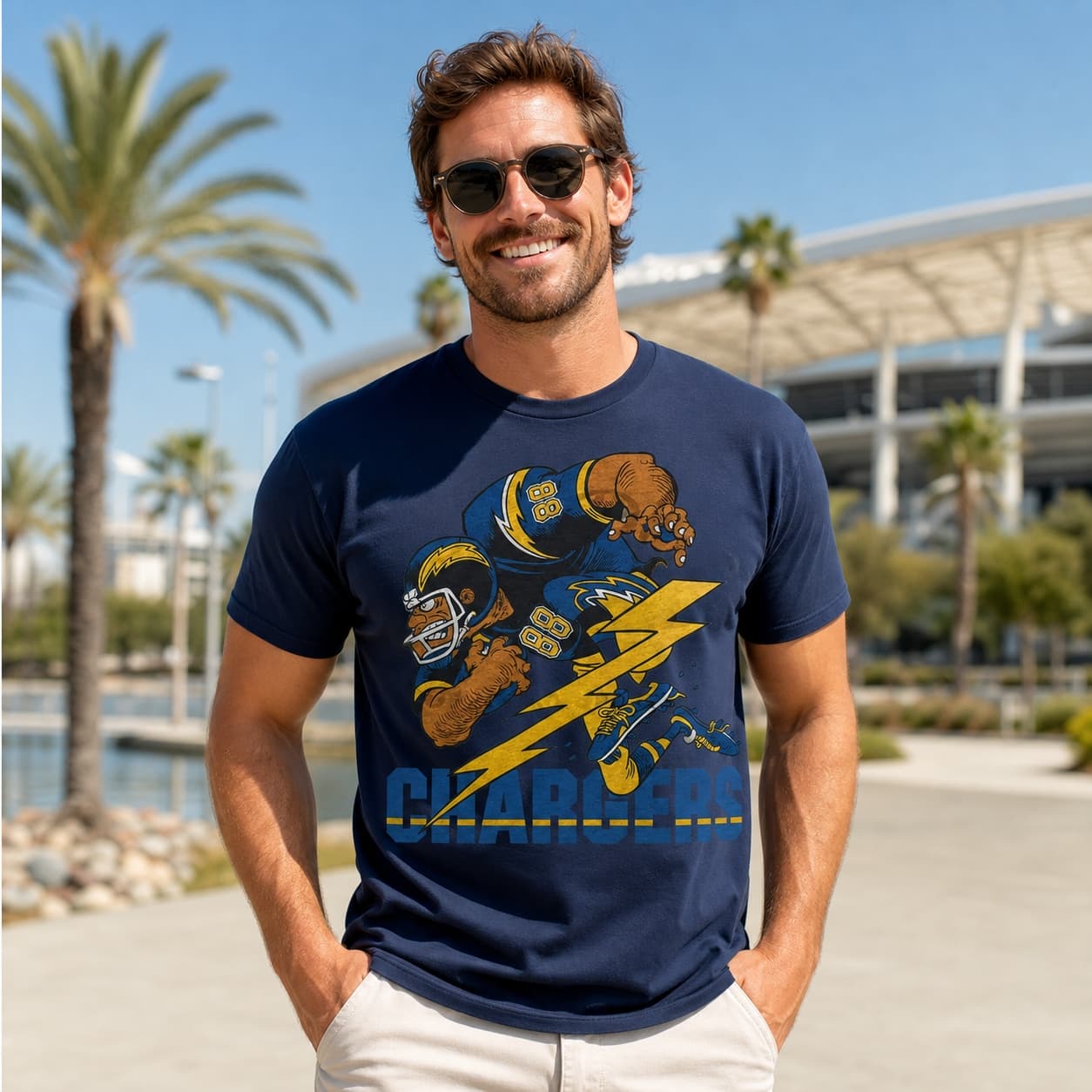 Los Angeles Chargers Retro Football Artwork Shirt