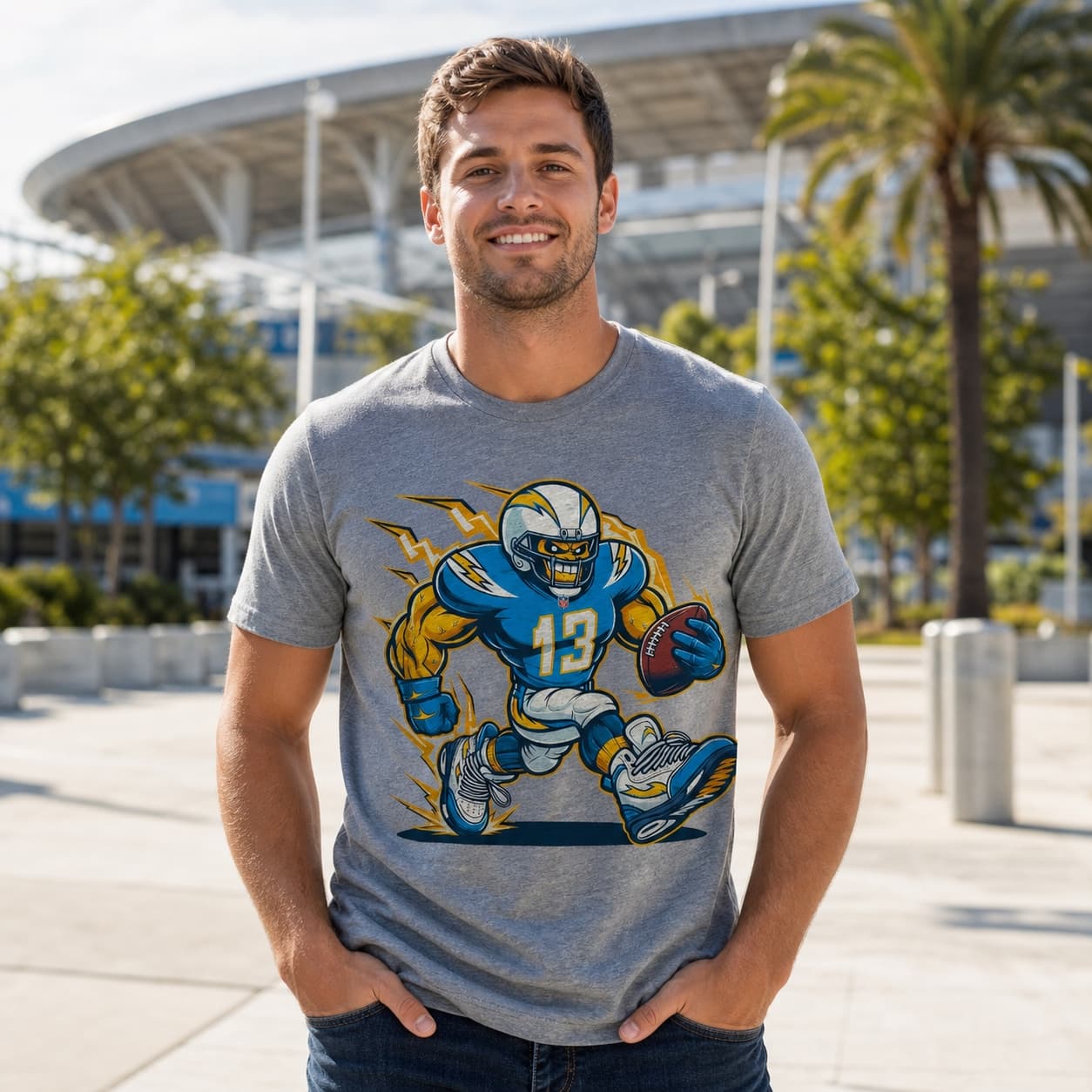 Los Angeles Chargers Retro Football Mascot Artwork Shirt