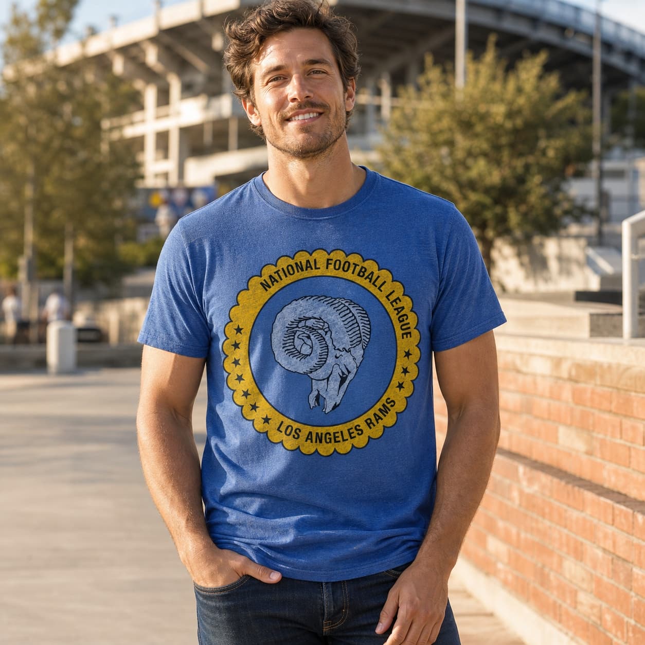 Los Angeles Rams Retro Football 1970 Artwork Shirt