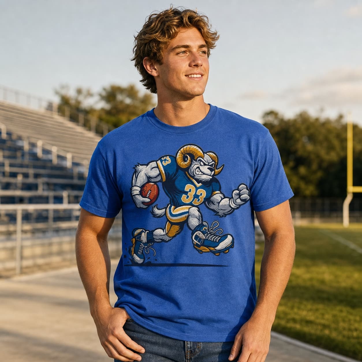 Los Angeles Rams Retro Football Mascot Artwork Shirt