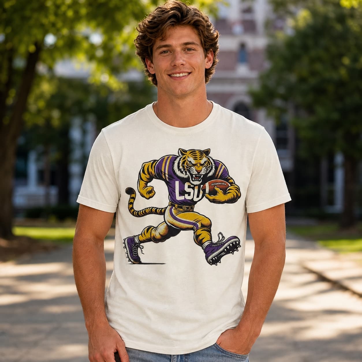 LSU Tigers Exclusive Retro Bayou Bengals Football Artwork Shirt