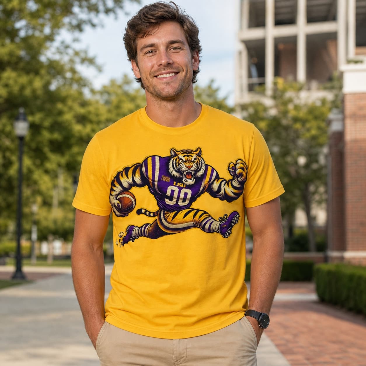 LSU Tigers Exclusive Retro Football Mascot Mania Artwork Shirt